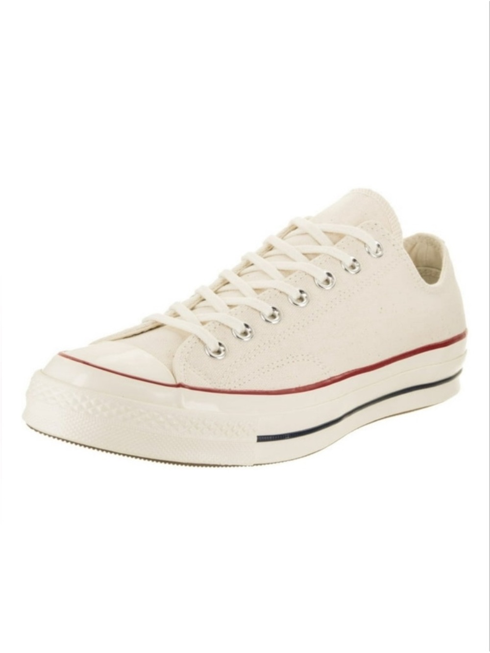 Converse Low Top Sneakers in Off-White with Red Trim Mens 8.5/Women’s 10.5